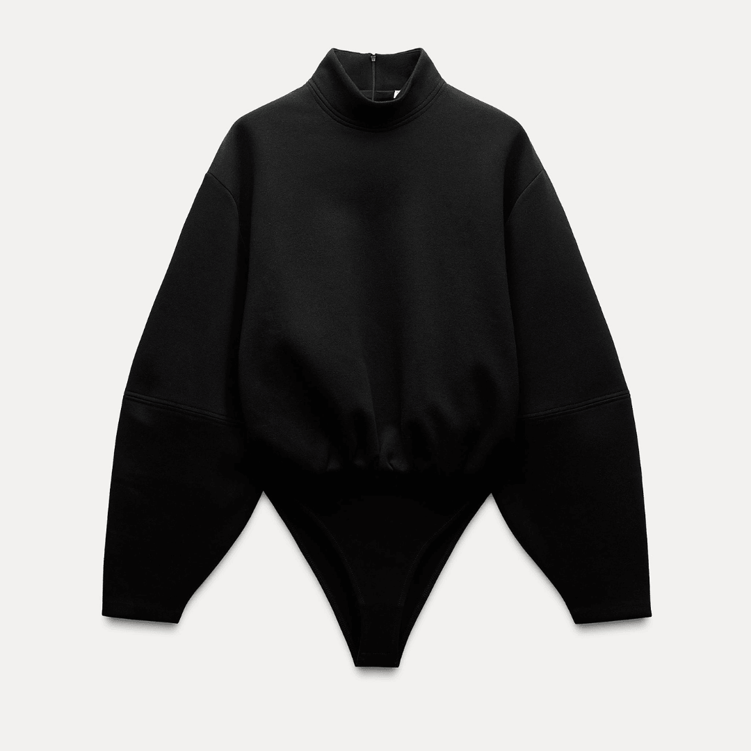 Long Sleeve High Neck Fleece Bodysuit
