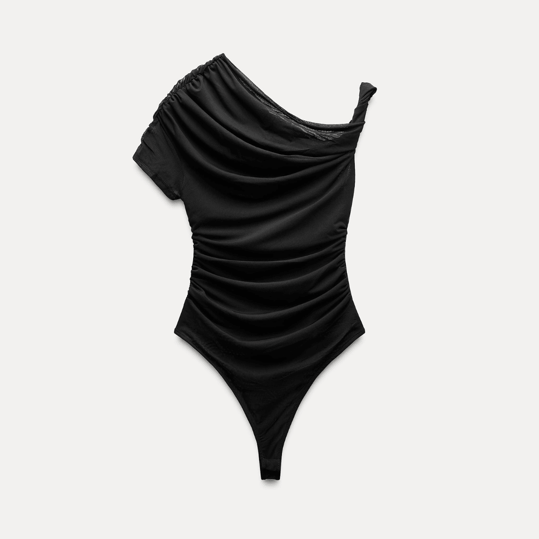 Draped One Shoulder Bodysuit