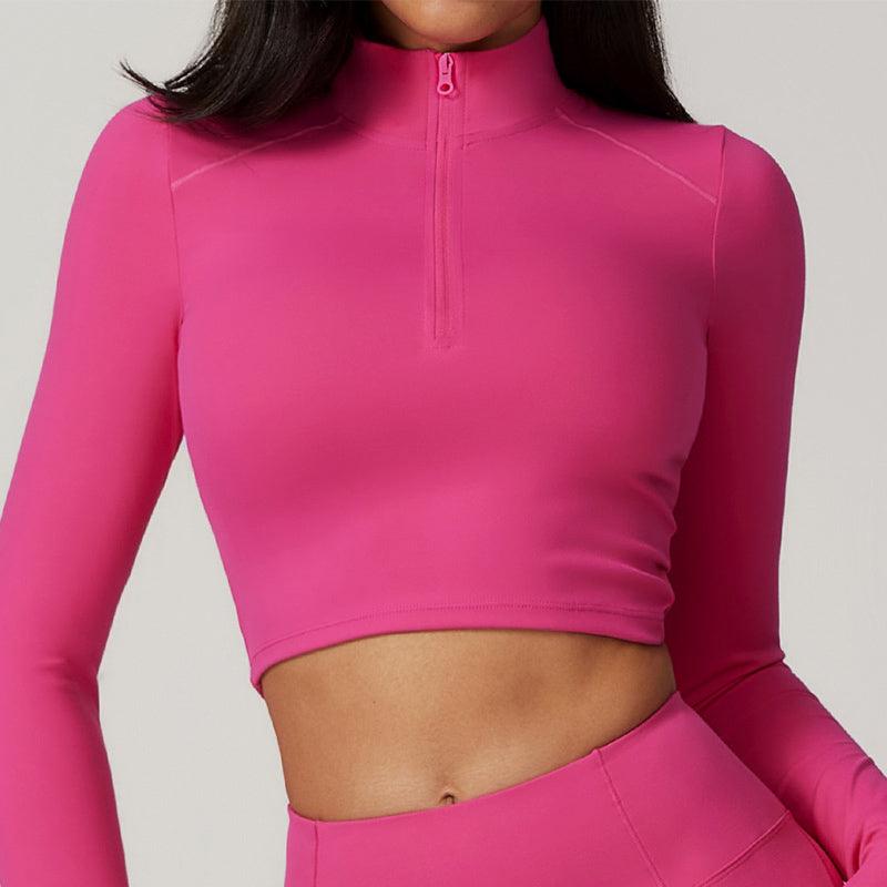 Fitness top with zip