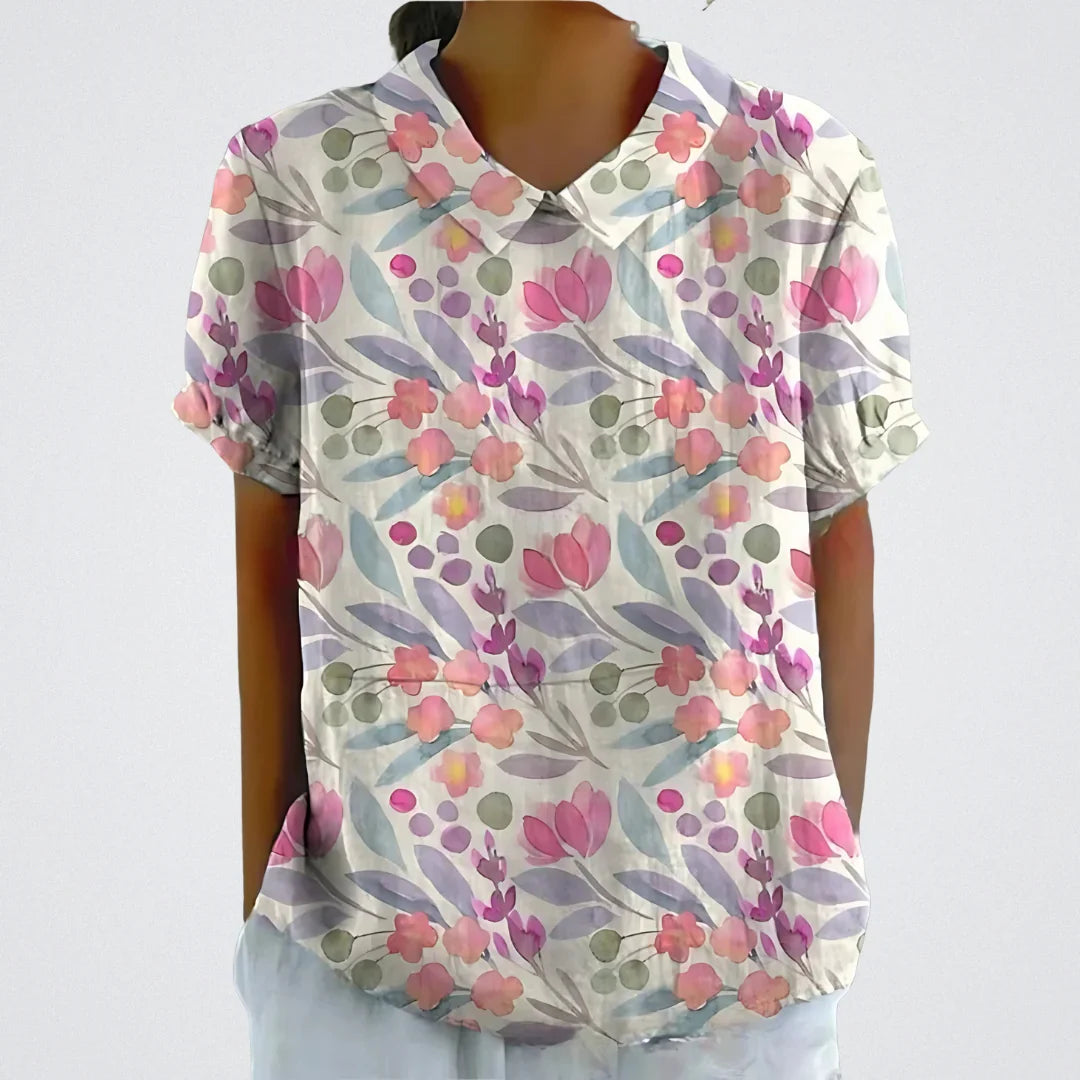 Lina | Chemisier en lin fleuri