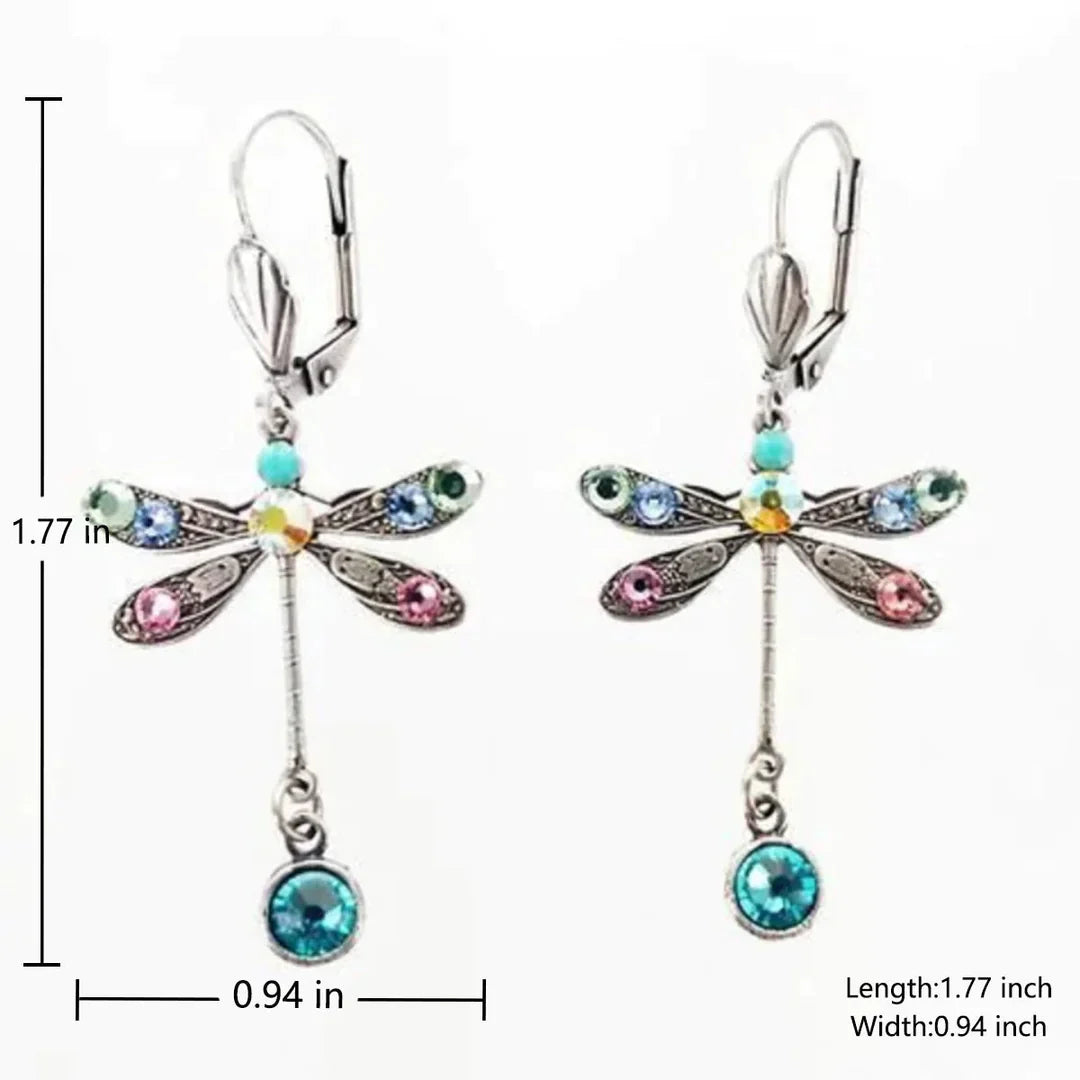 Boucles d'oreilles élégantes en forme de libellule sculptée