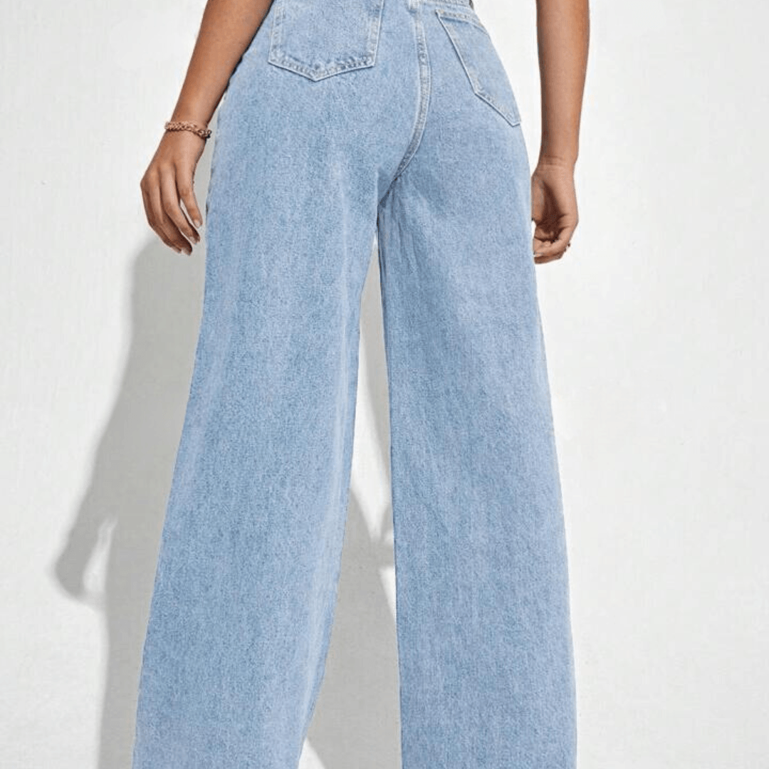 Wide leg high waist jeans