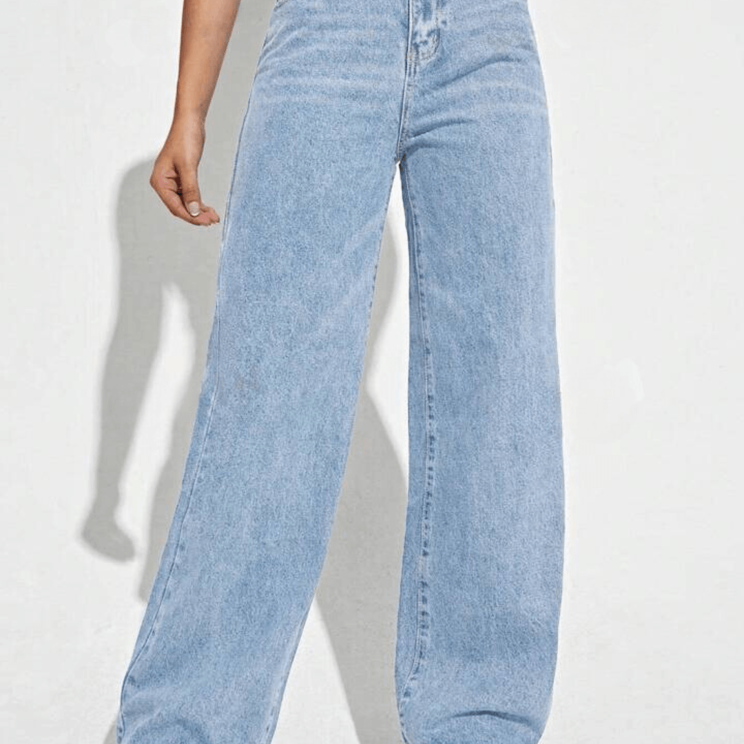 Wide leg high waist jeans