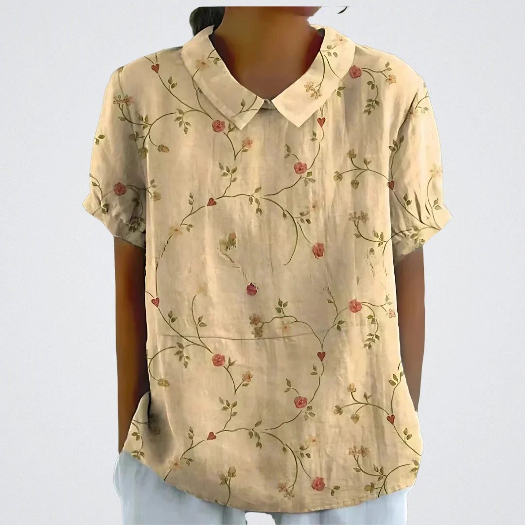 Lina | Chemisier en lin fleuri