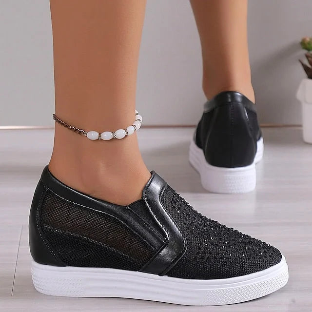 Elsa | Women's sneakers with white crystals