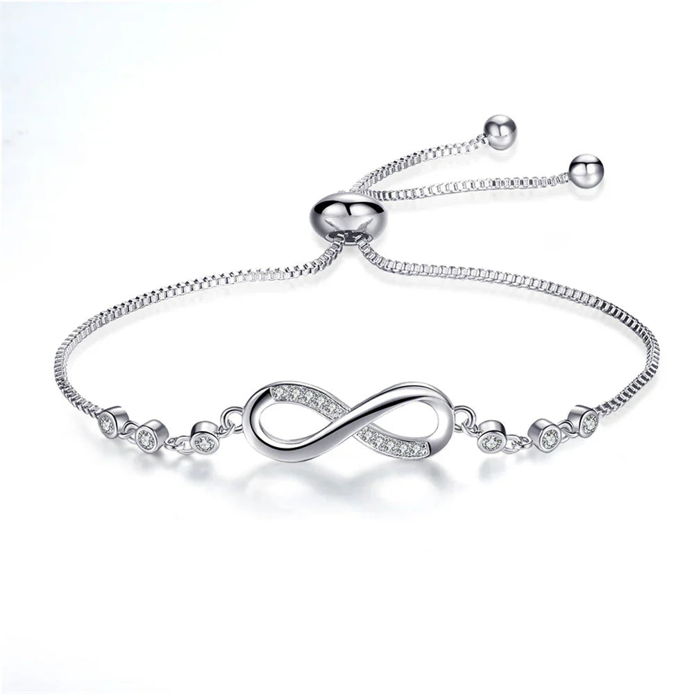Bracelet Infinity réglable en argent