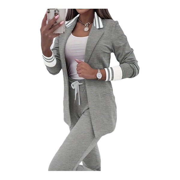 Cozyset | Casual Long Sleeve Blazer and Drawstring Pants