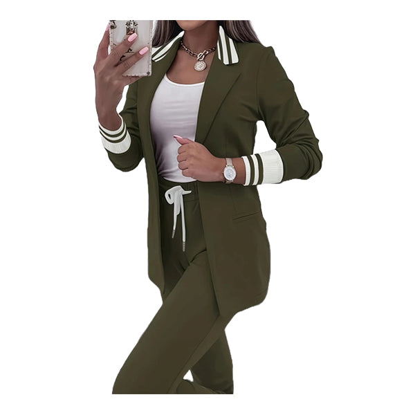 Cozyset | Casual Long Sleeve Blazer and Drawstring Pants