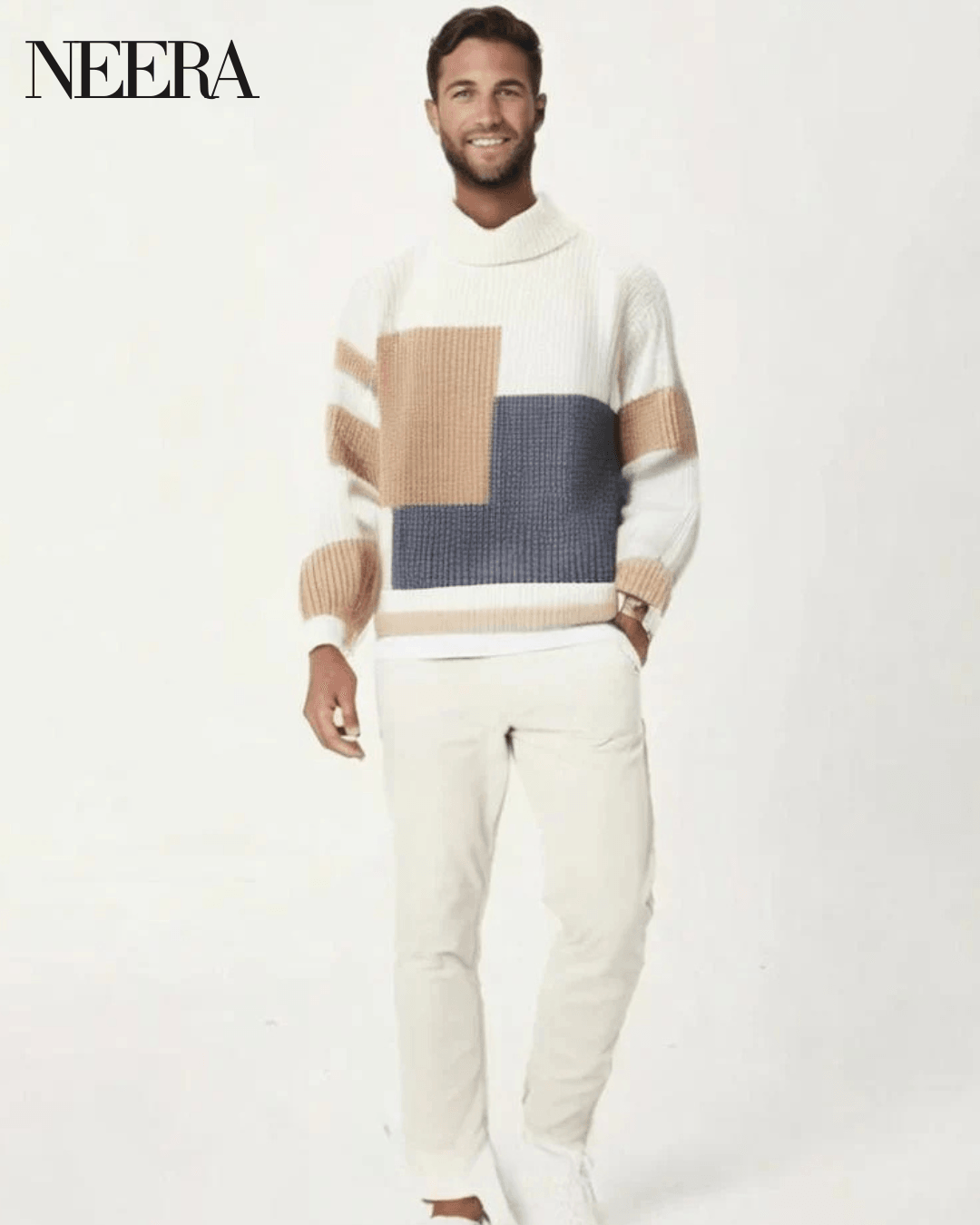 Knitted sweater with a relaxed cut