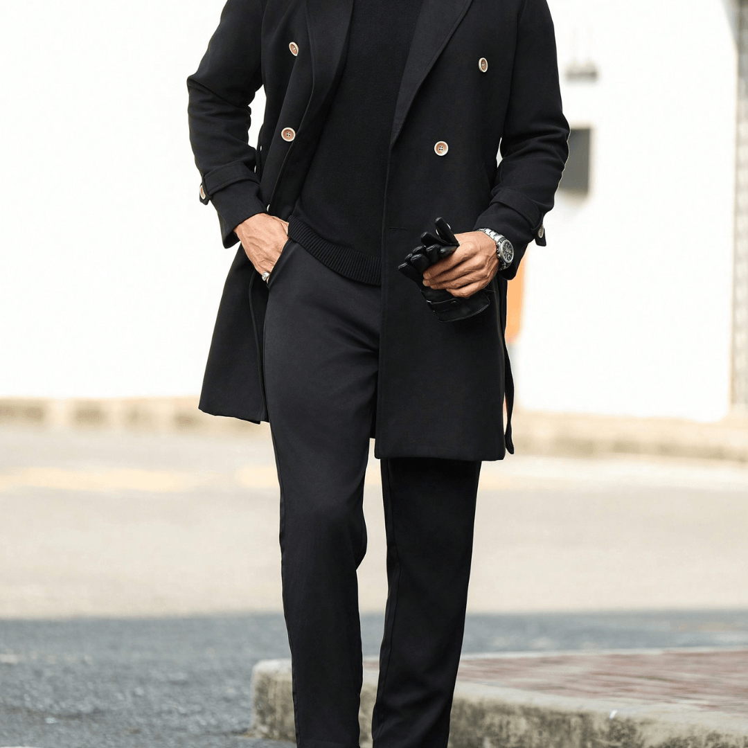 Elegant Double-breasted Wool Coat