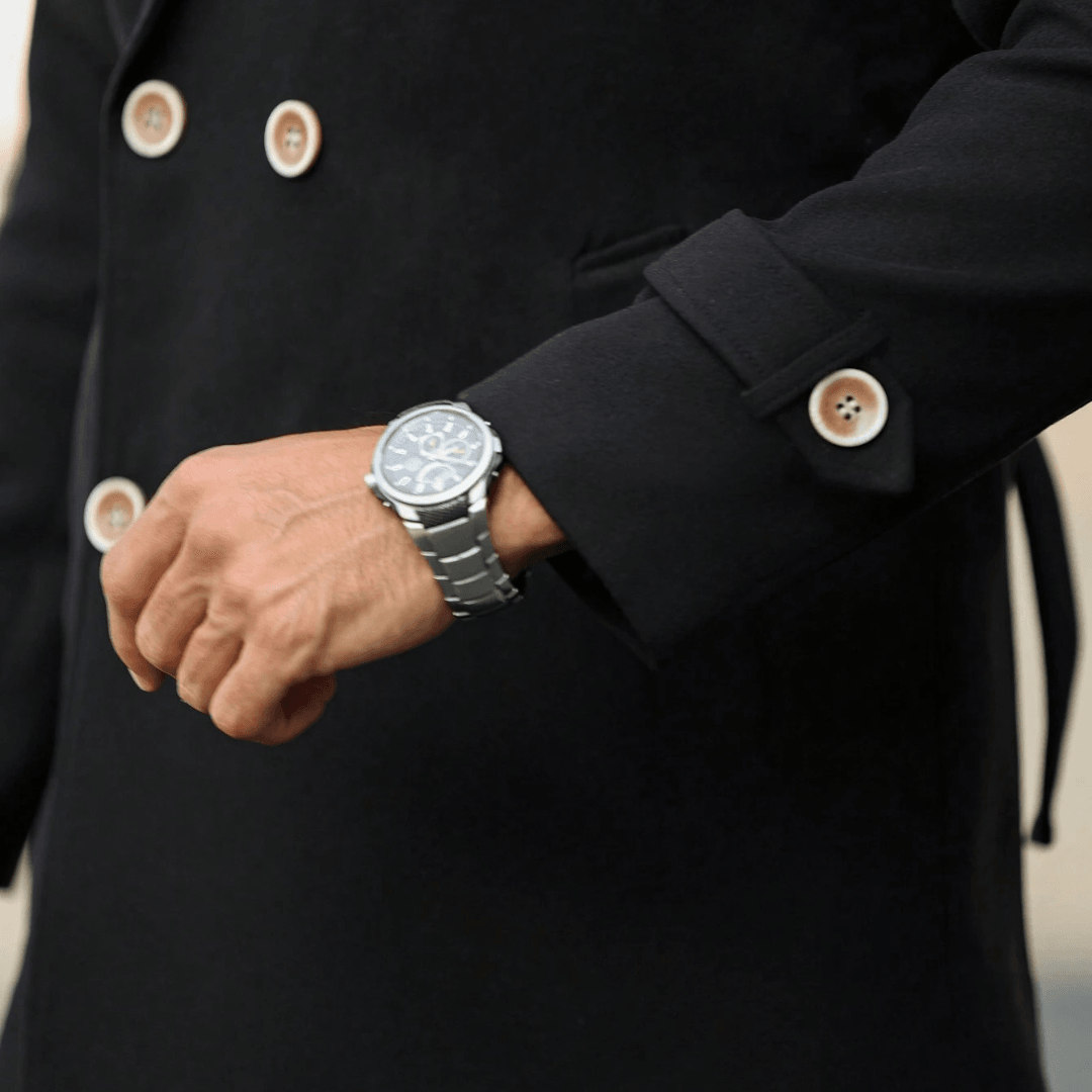 Elegant Double-breasted Wool Coat