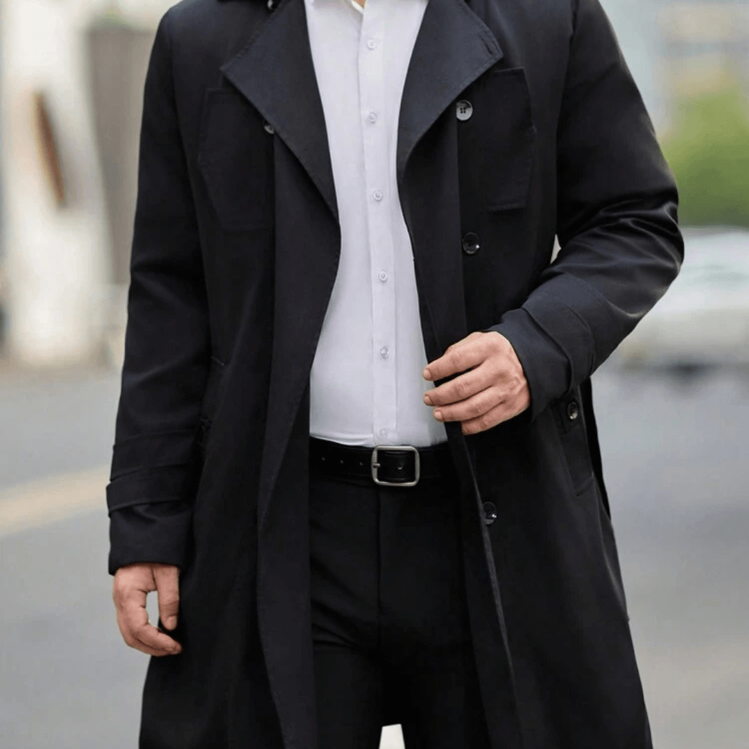 Double-breasted Trench Coat with Wool Belt