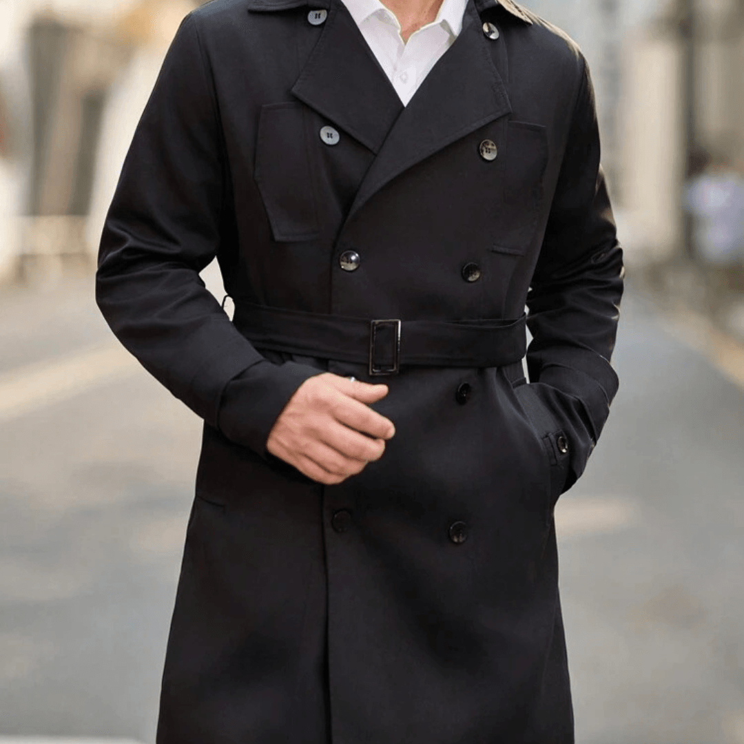Double-breasted Trench Coat with Wool Belt