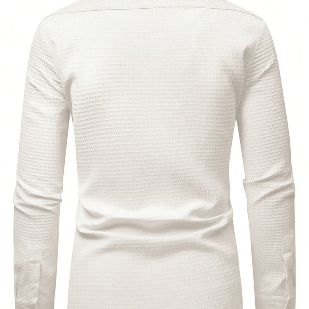 Textured Fabric Long Sleeve Dress Shirt