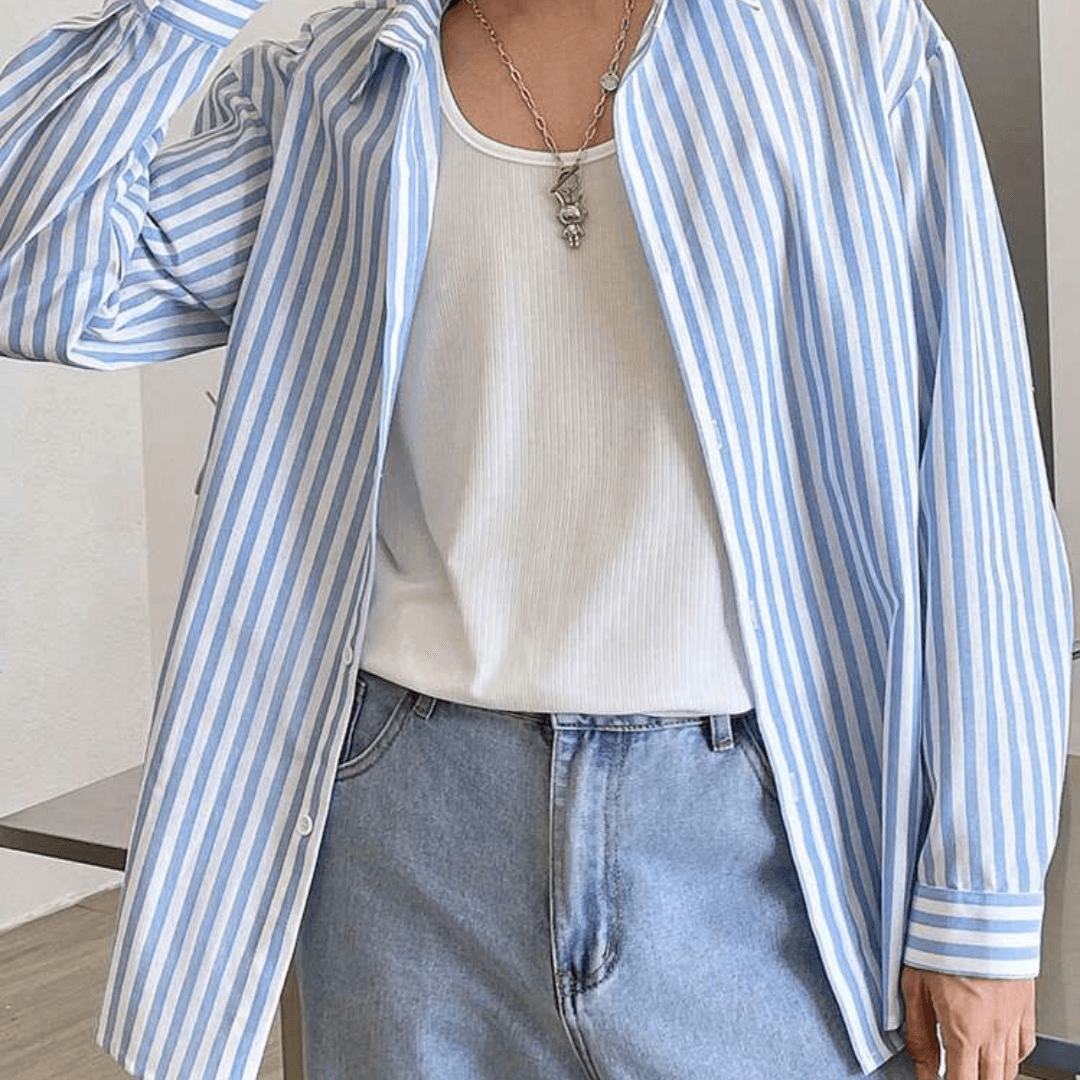 Striped Shirt with Classic Collar