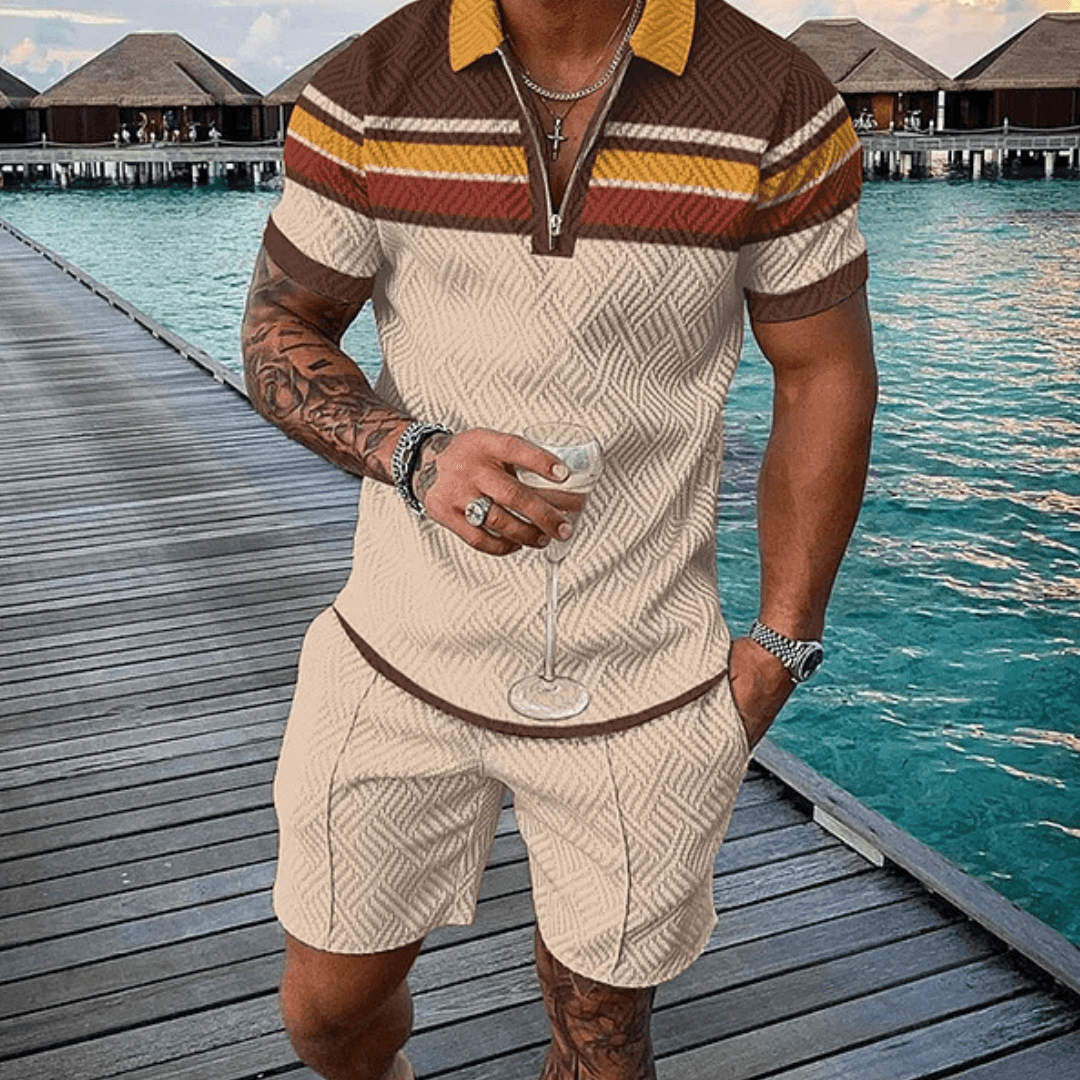 Check Polo Shirt And Shorts Co-Ord