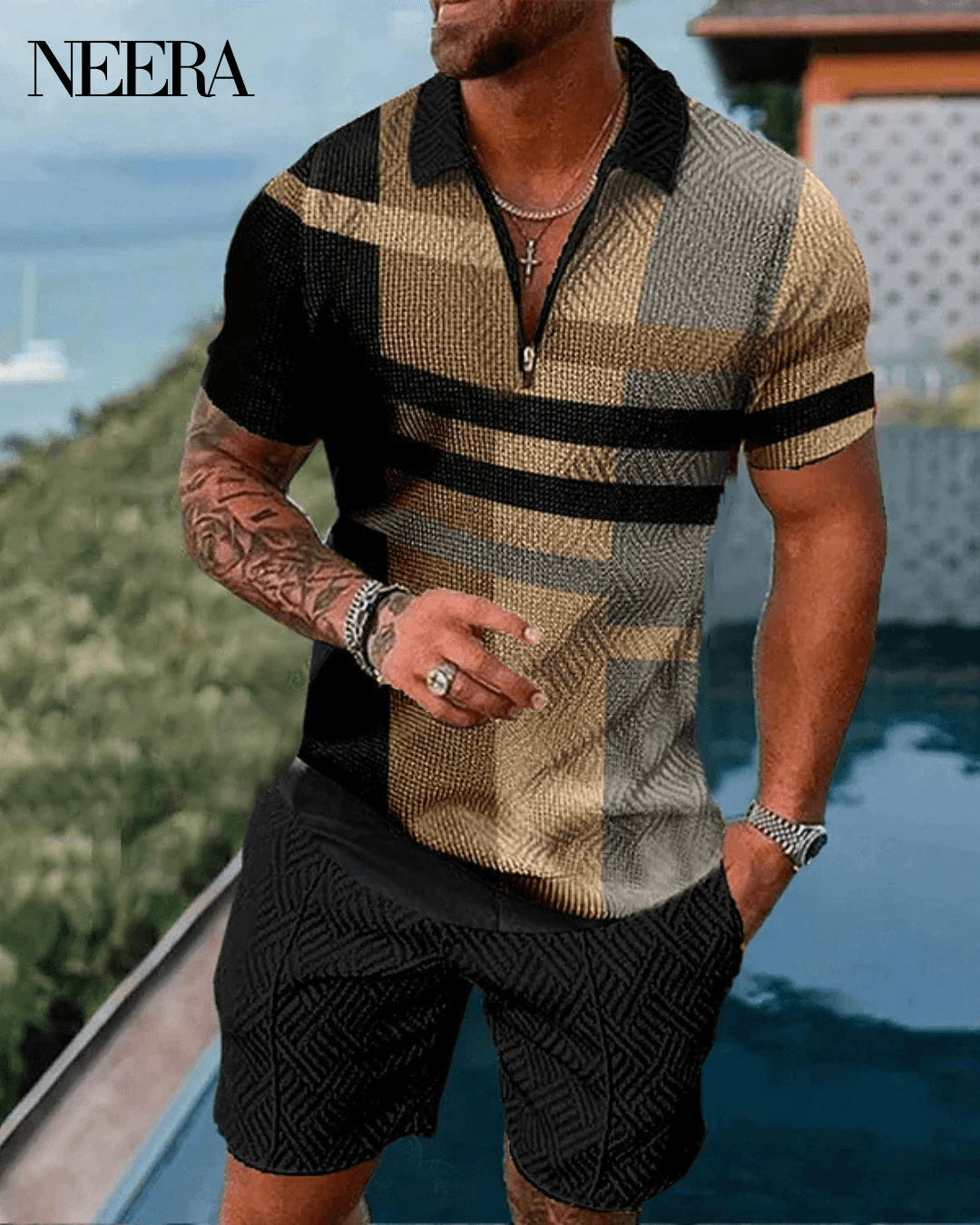 Jubal Polo Shirt And Shorts Co-Ord