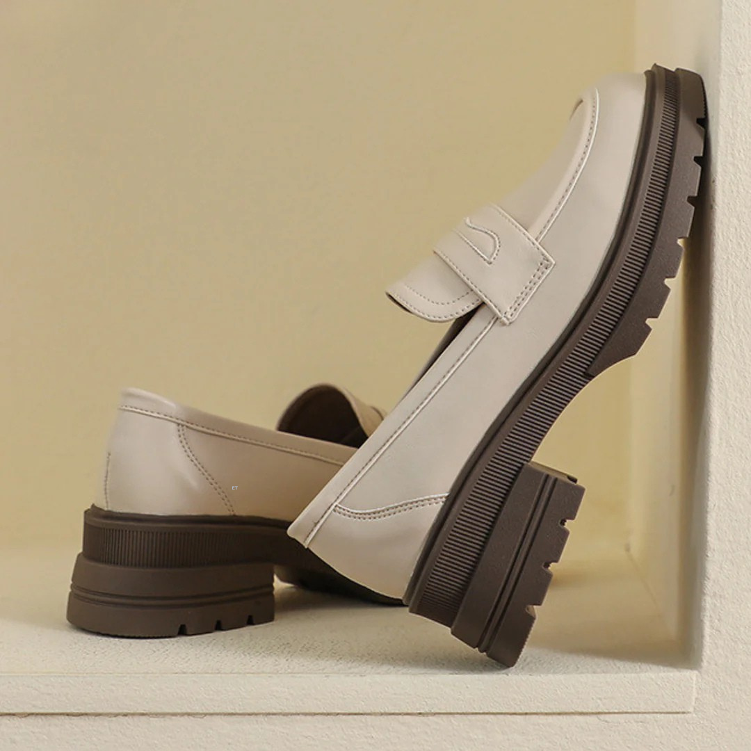 Gabrielle | Comfortable leather loafers with thick soles