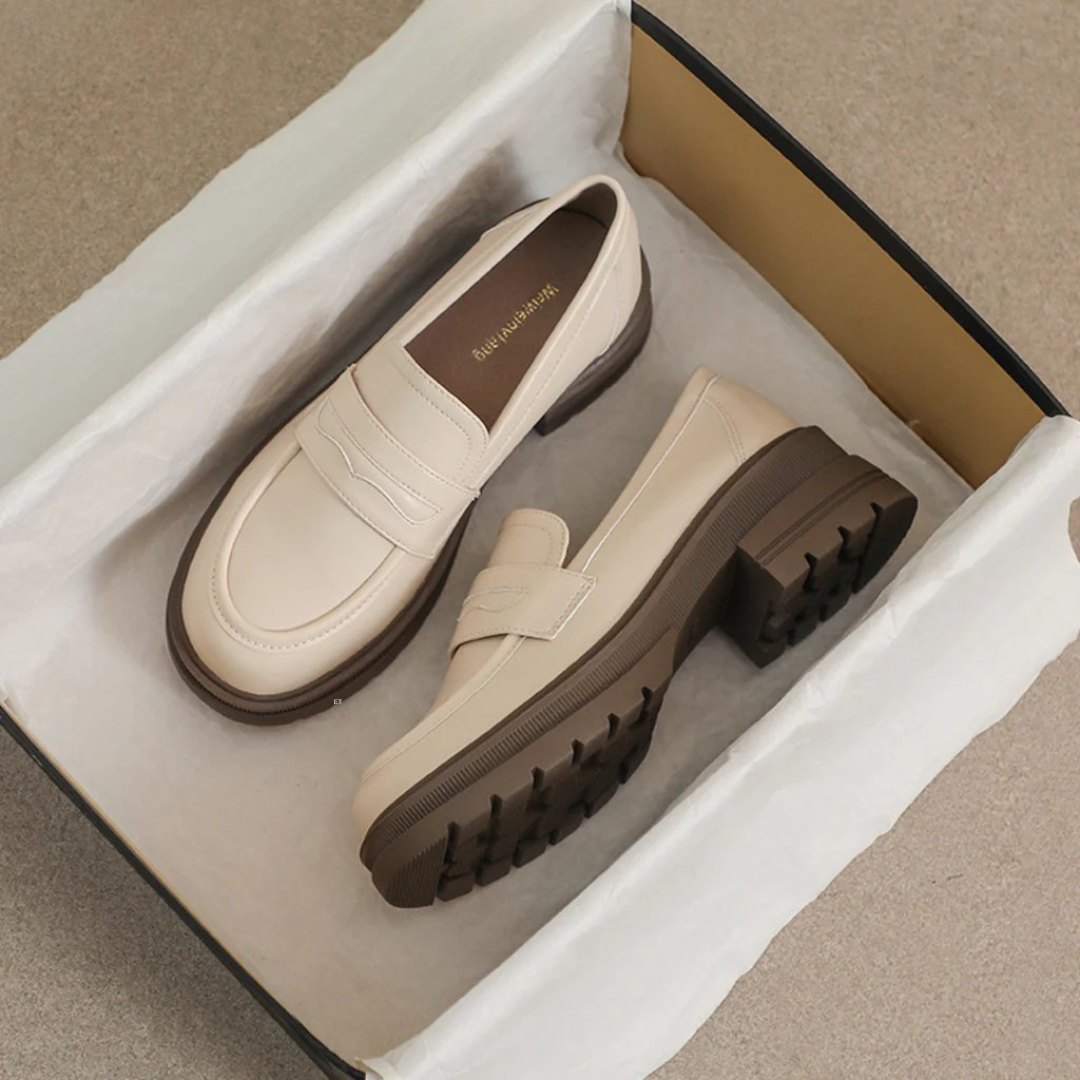 Gabrielle | Comfortable leather loafers with thick soles