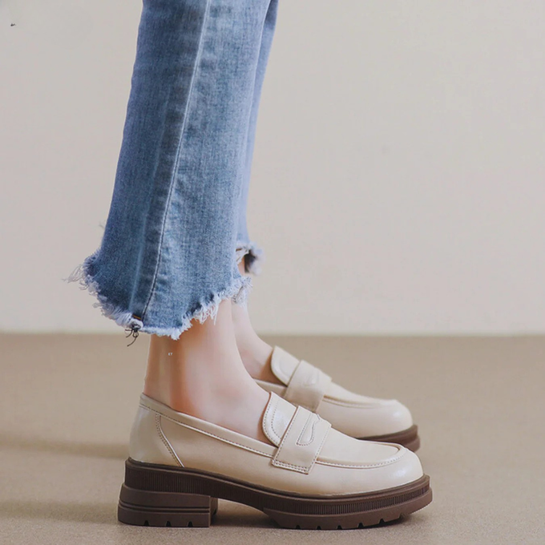Gabrielle | Comfortable leather loafers with thick soles