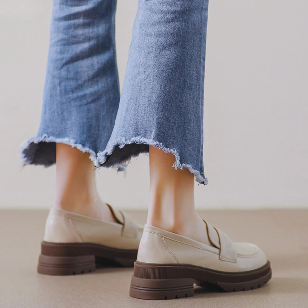 Gabrielle | Comfortable leather loafers with thick soles