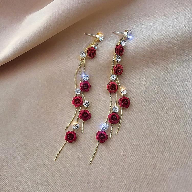Boucles d'oreilles Cascade de roses