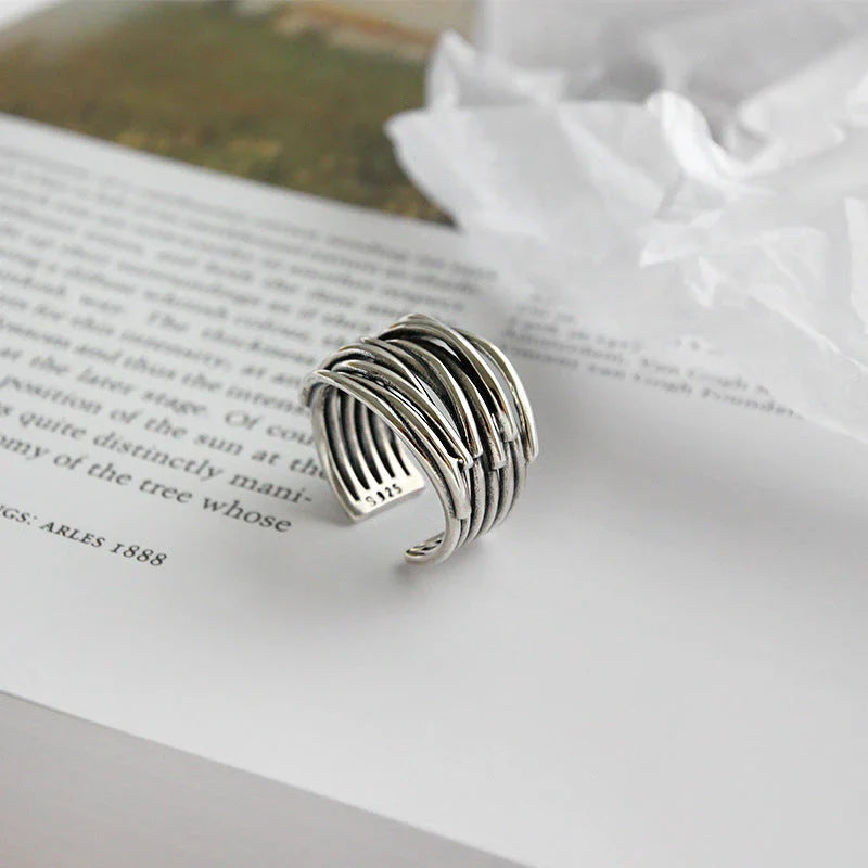 Bague ajustable en argent sterling 925