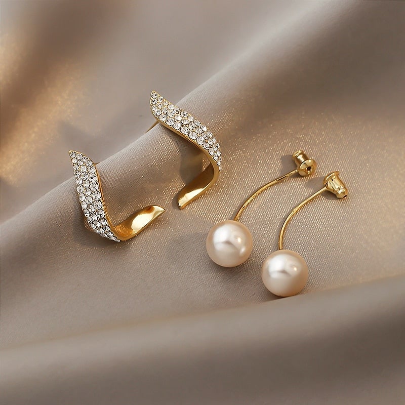 Boucles d'oreilles en perles et or