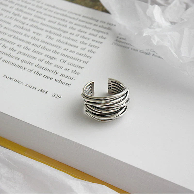 Bague ajustable en argent sterling 925