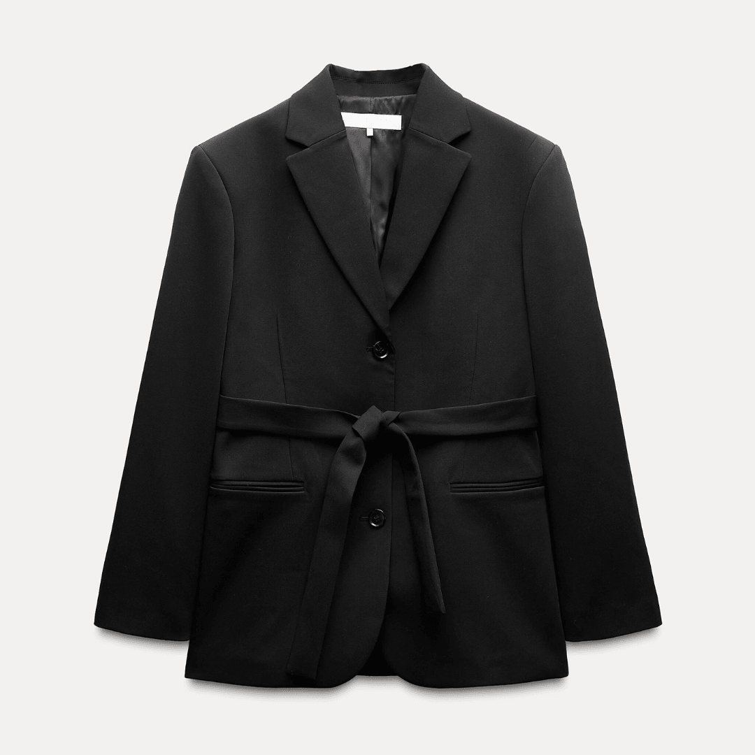 Blazer with Knot Belt