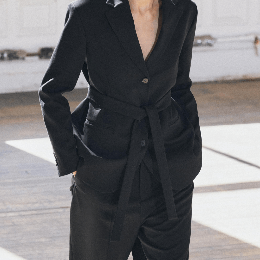 Blazer with Knot Belt