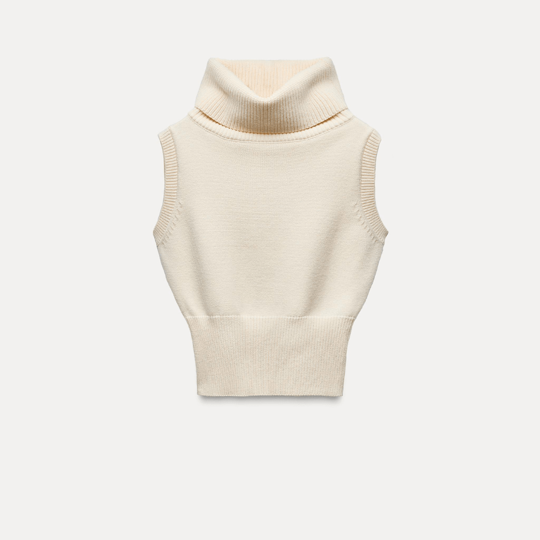 High Meck Knit Vest