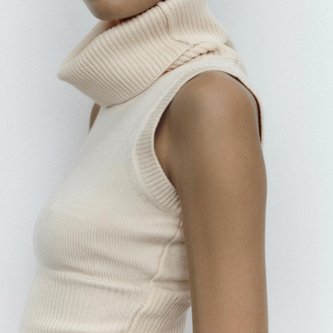 High Meck Knit Vest