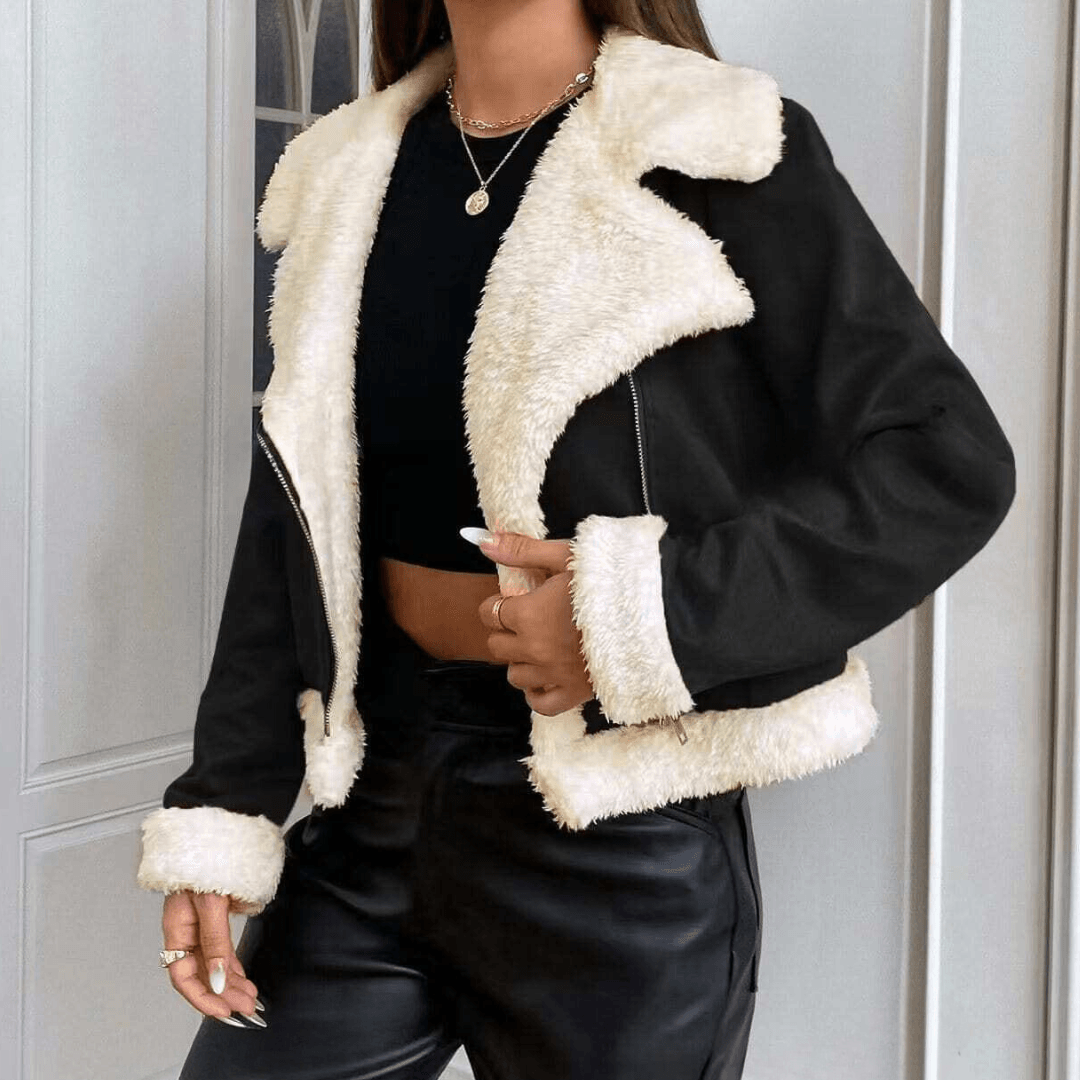 Suedette Jacket with Teddy Lining