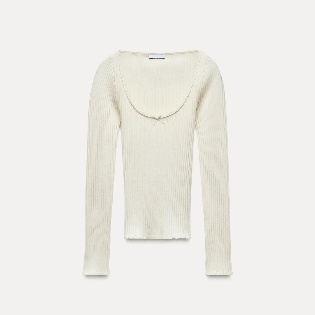 Seamless with bow and lace T-shirt