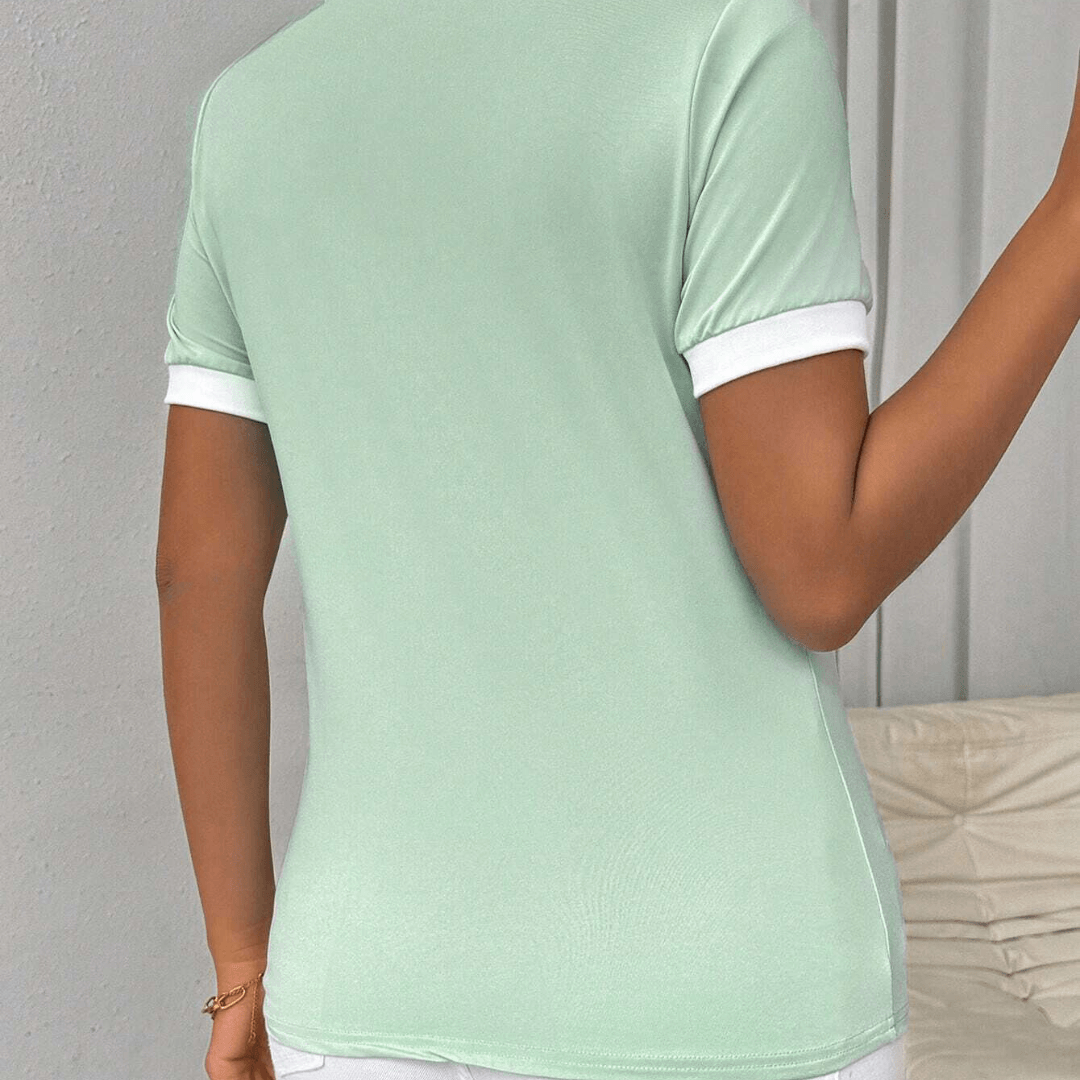 Casual Polo with Short Sleeves with Contrast Collar