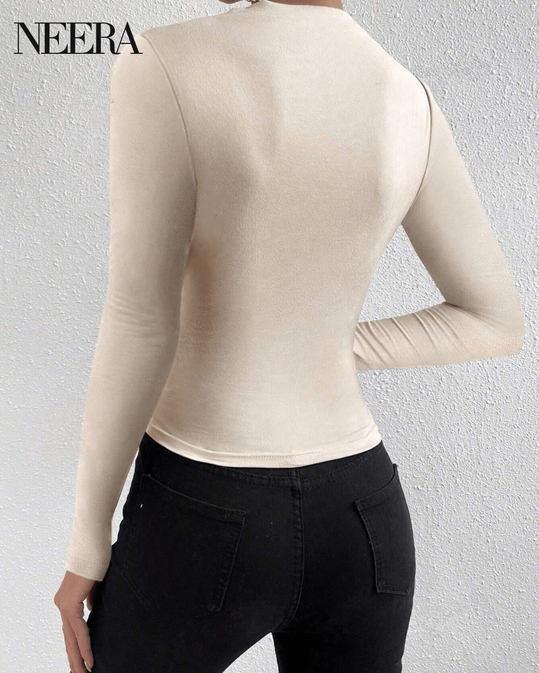 Slim fit curled up t-shirt