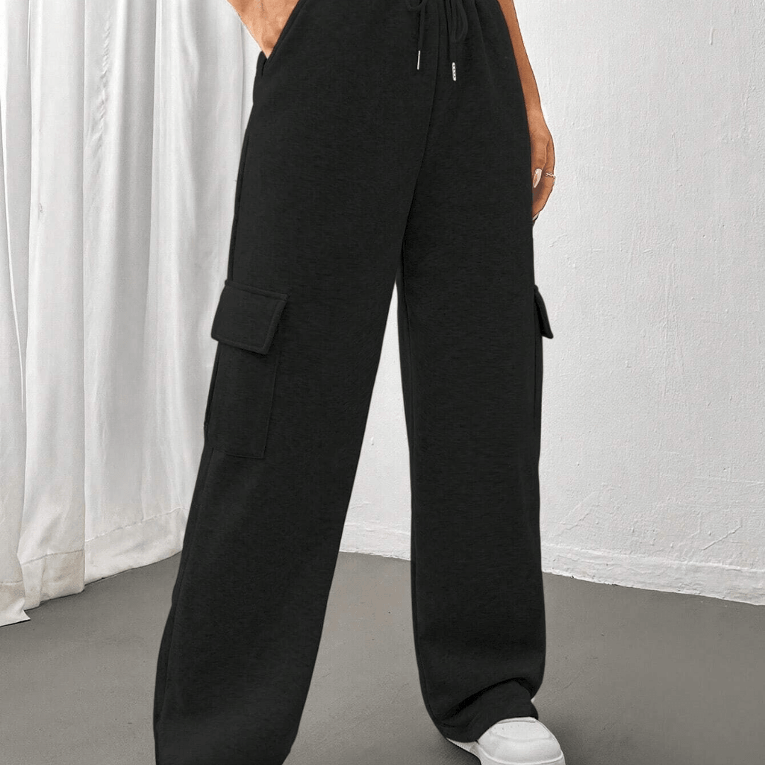 Cargo Pants with Pockets and Drawstring