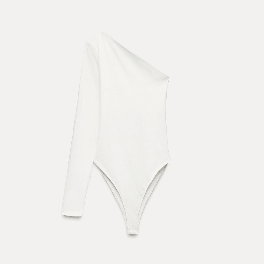 Asymmetrical Long Sleeve Bodysuit