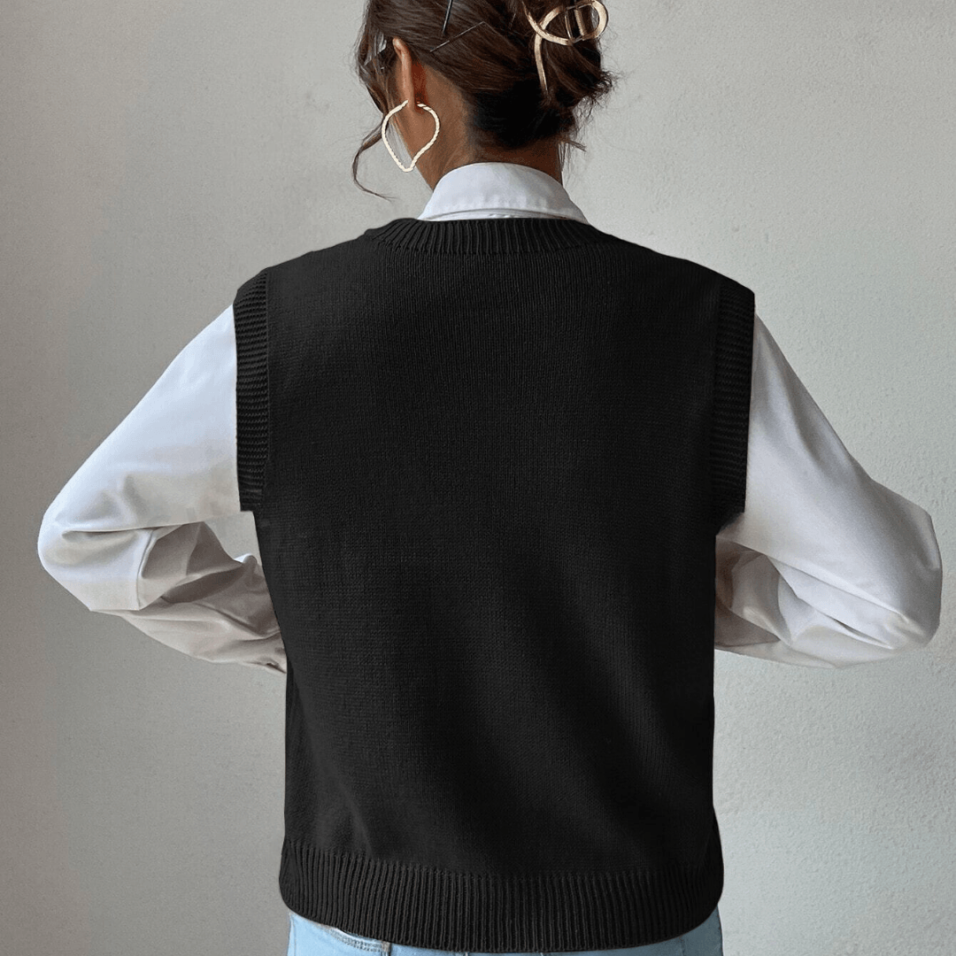 Sleeveless Cable Knit Sweater