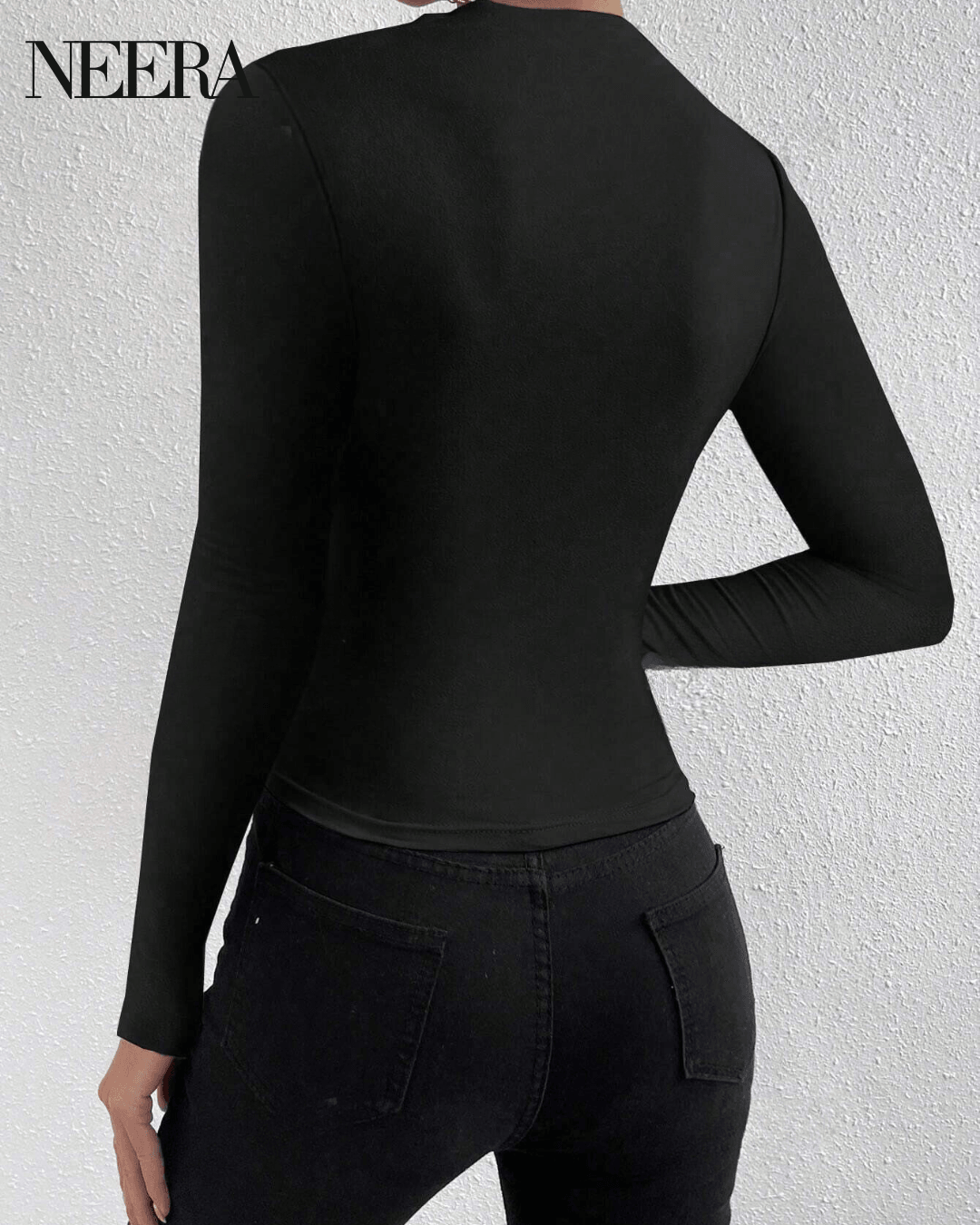 Slim fit curled up t-shirt