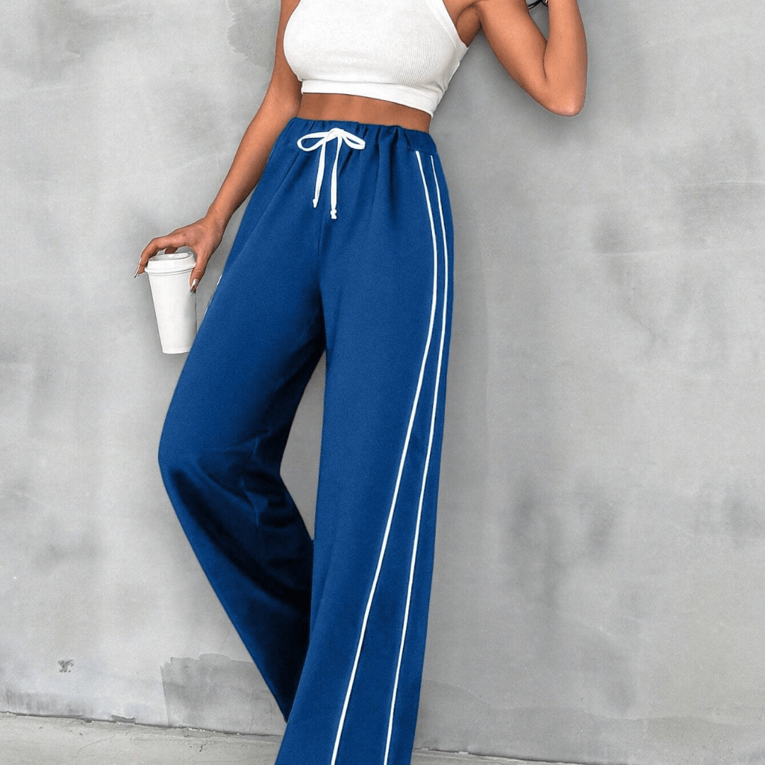 Drawstring Tracksuit Bottoms with Side Stripes