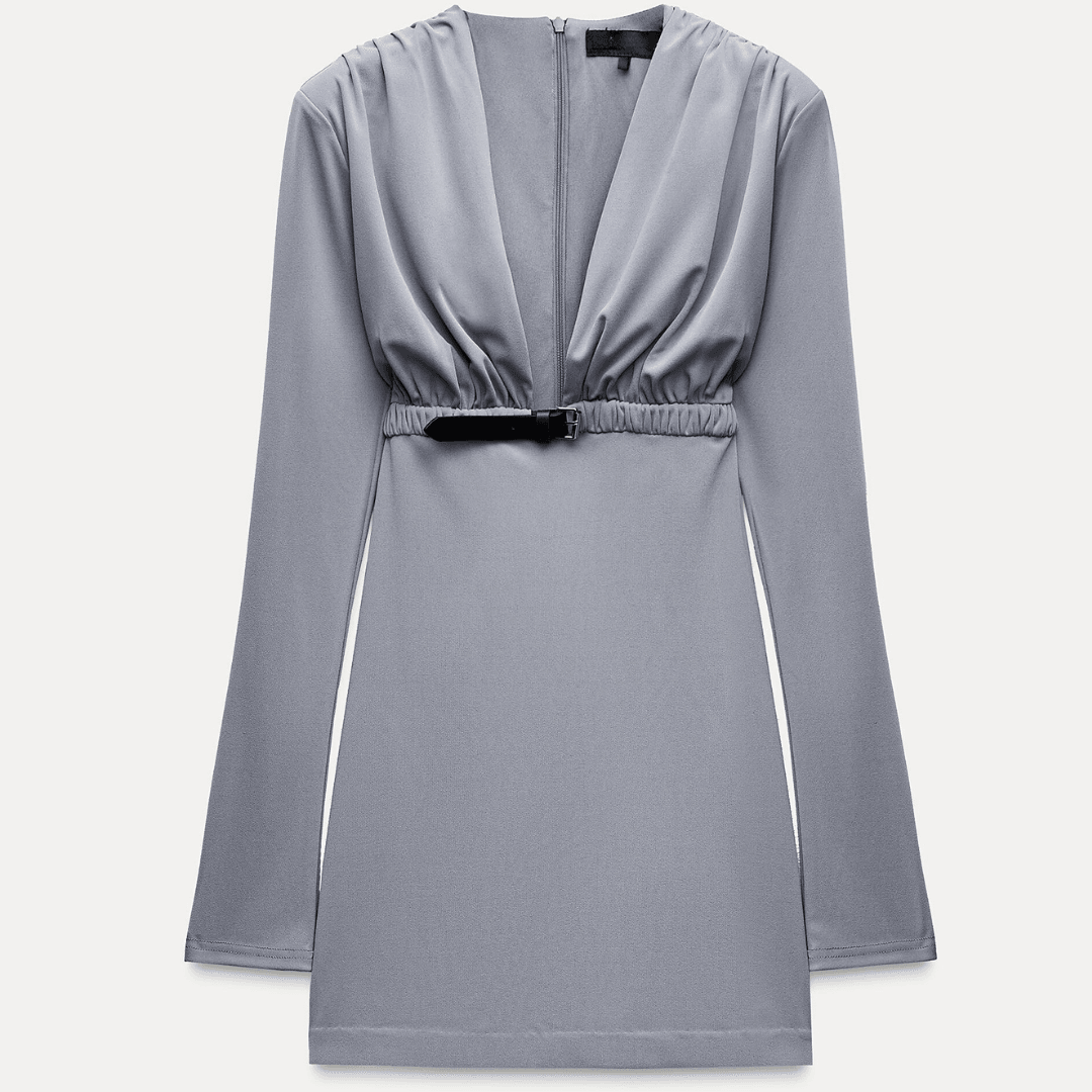 Draped Dress With Belt