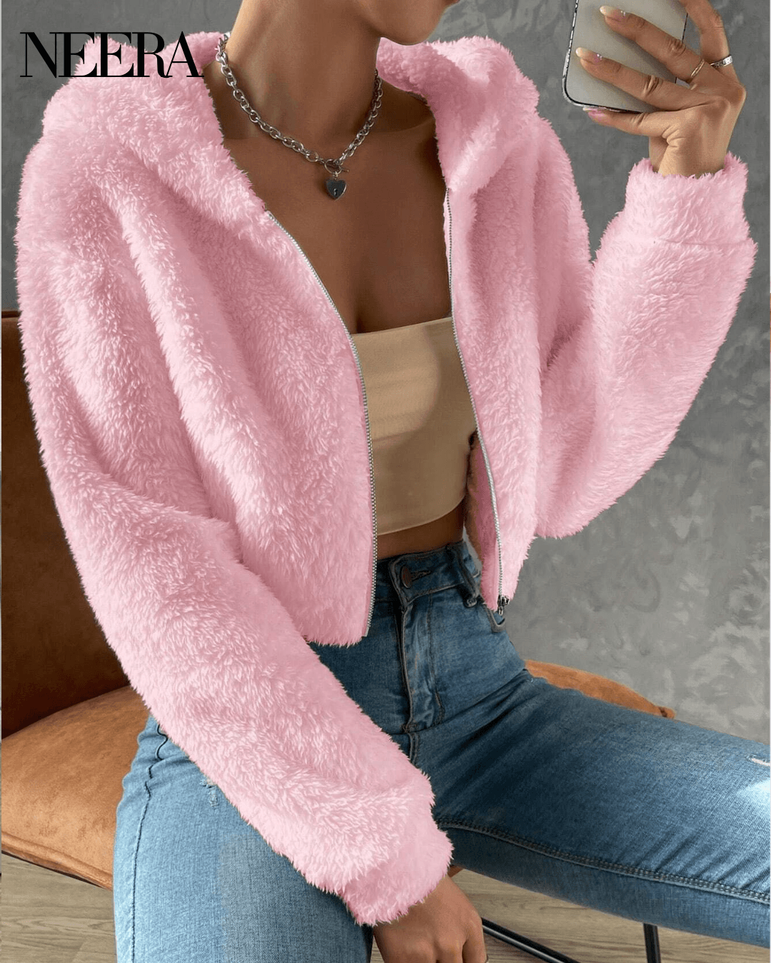 Plush Jacket with Zip