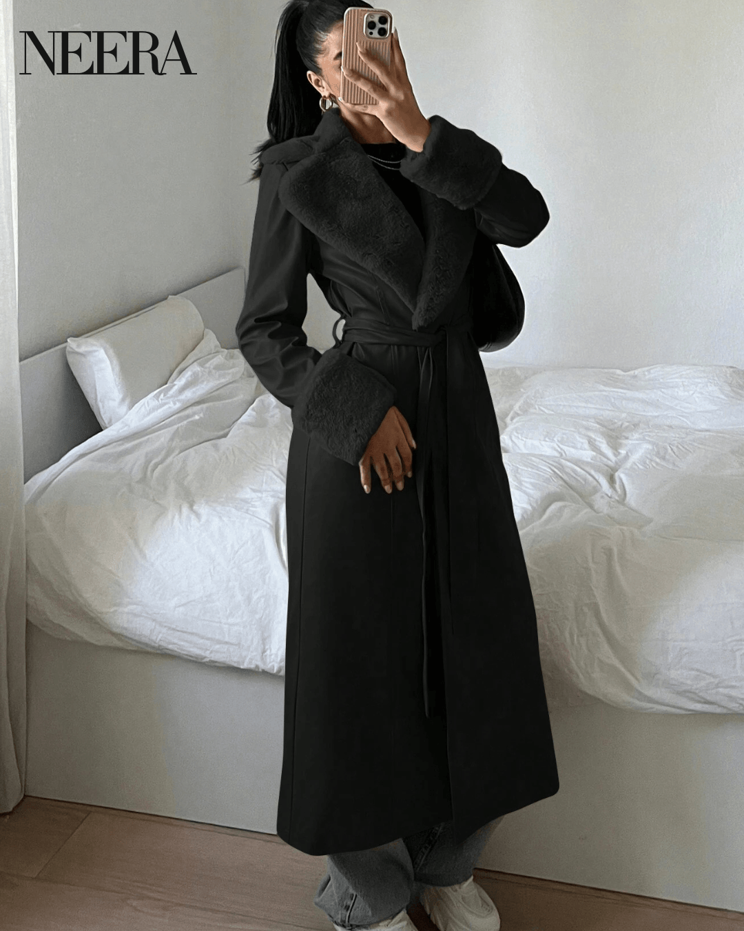 Long Winter coat with belt