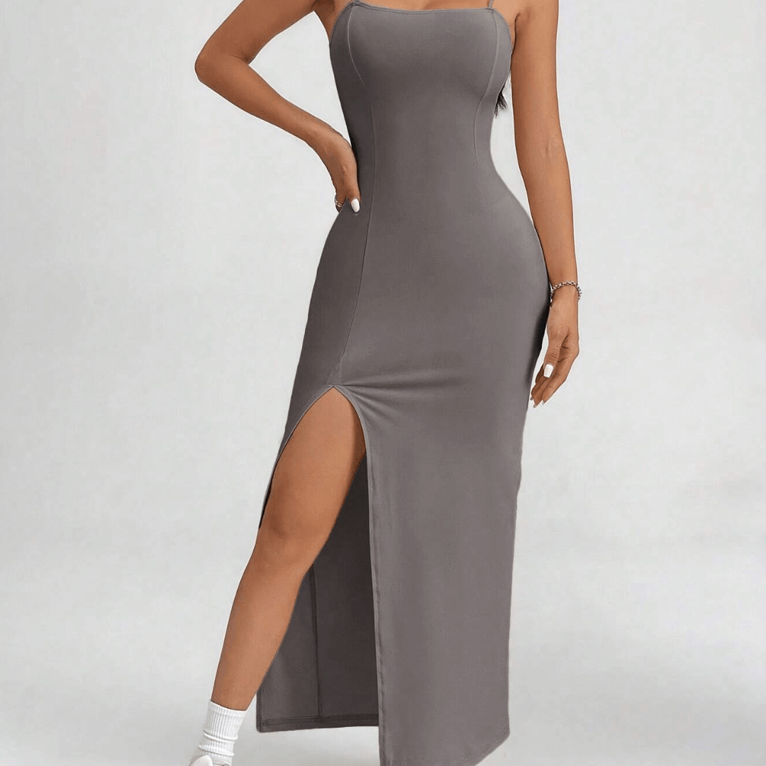 Sleeveless Dress with High Slit