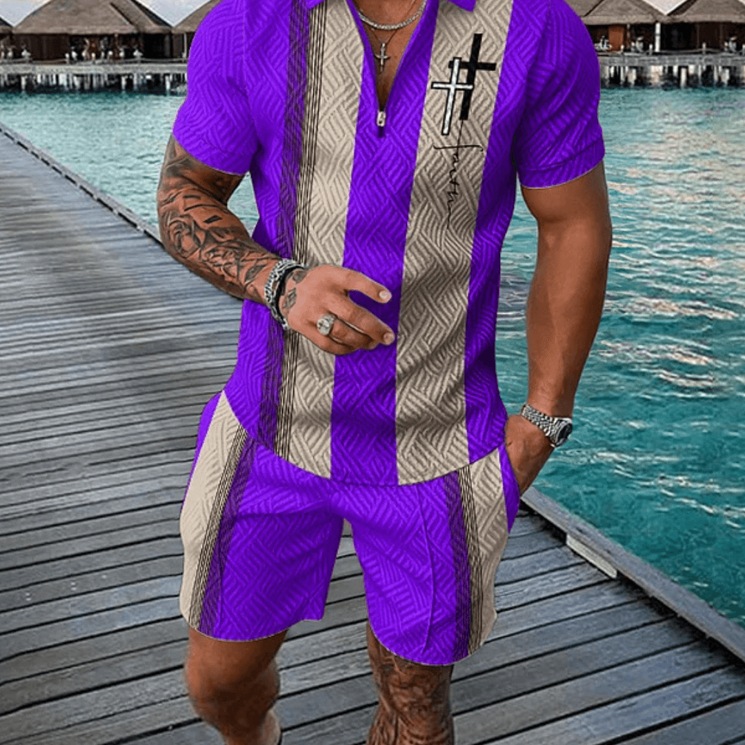 Cross Faith Polo Shirt And Shorts Co-Ord