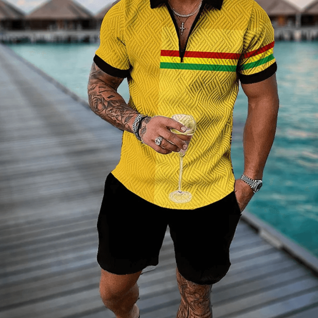 Reggae Polo Shirt And Shorts Co-Ord