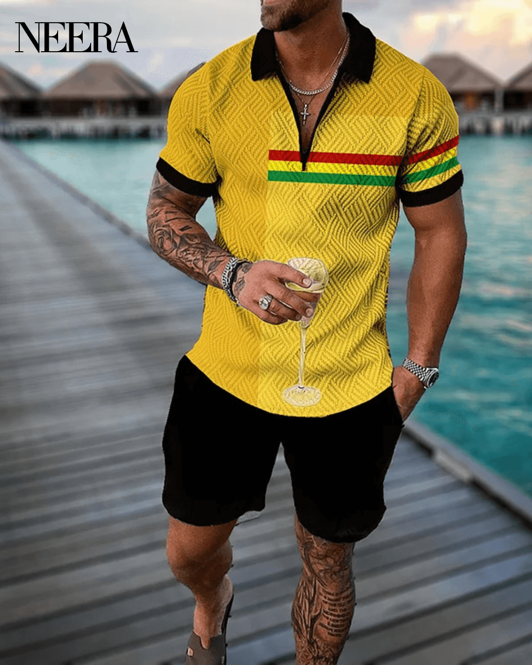 Reggae Polo Shirt And Shorts Co-Ord