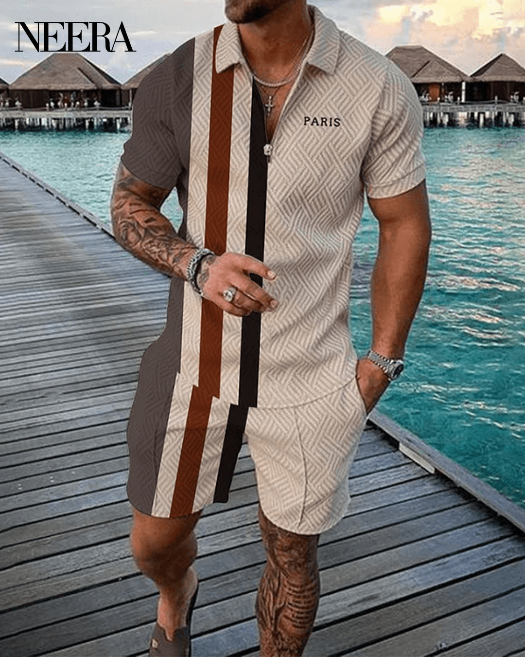 Paris Polo Shirt And Shorts Co-Ord